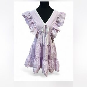 Lilac Ruffle Mini Dress